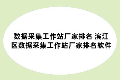 数据采集工作站厂家排名 滨江区数据采集工作站厂家排名软件